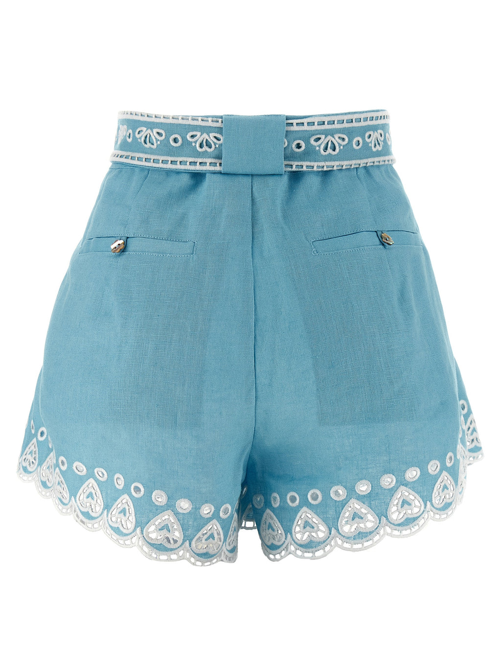 Blue Linen Bermuda Shorts