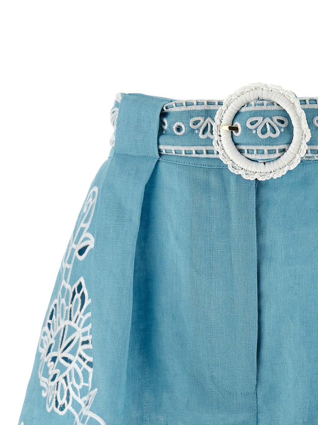 Blue Linen Bermuda Shorts