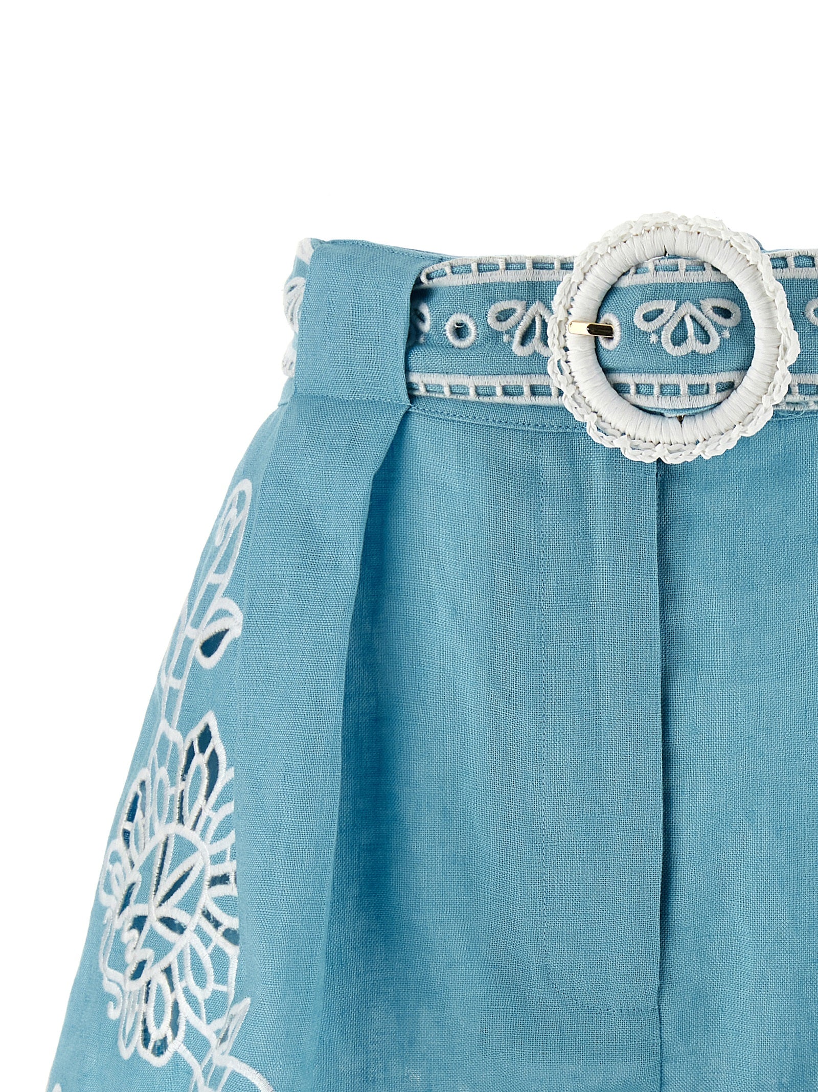 Blue Linen Bermuda Shorts