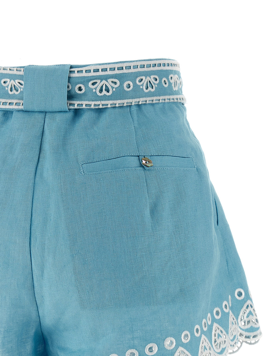 Blue Linen Bermuda Shorts