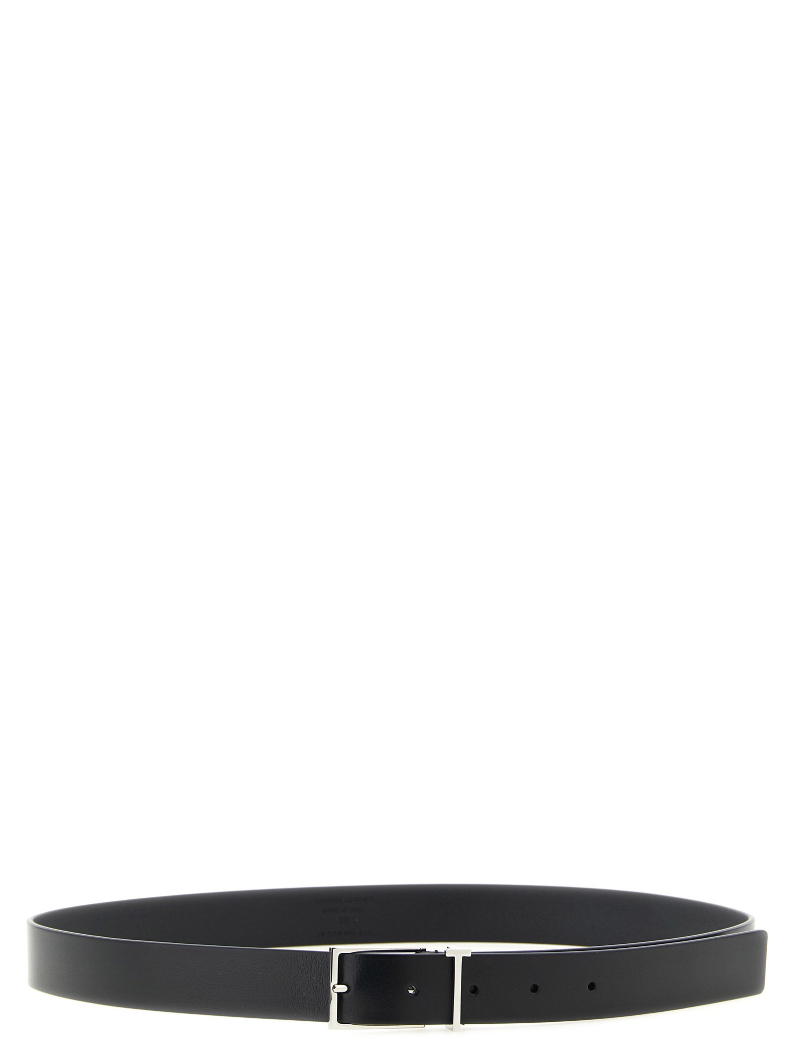 Black Calfskin Thin Belt