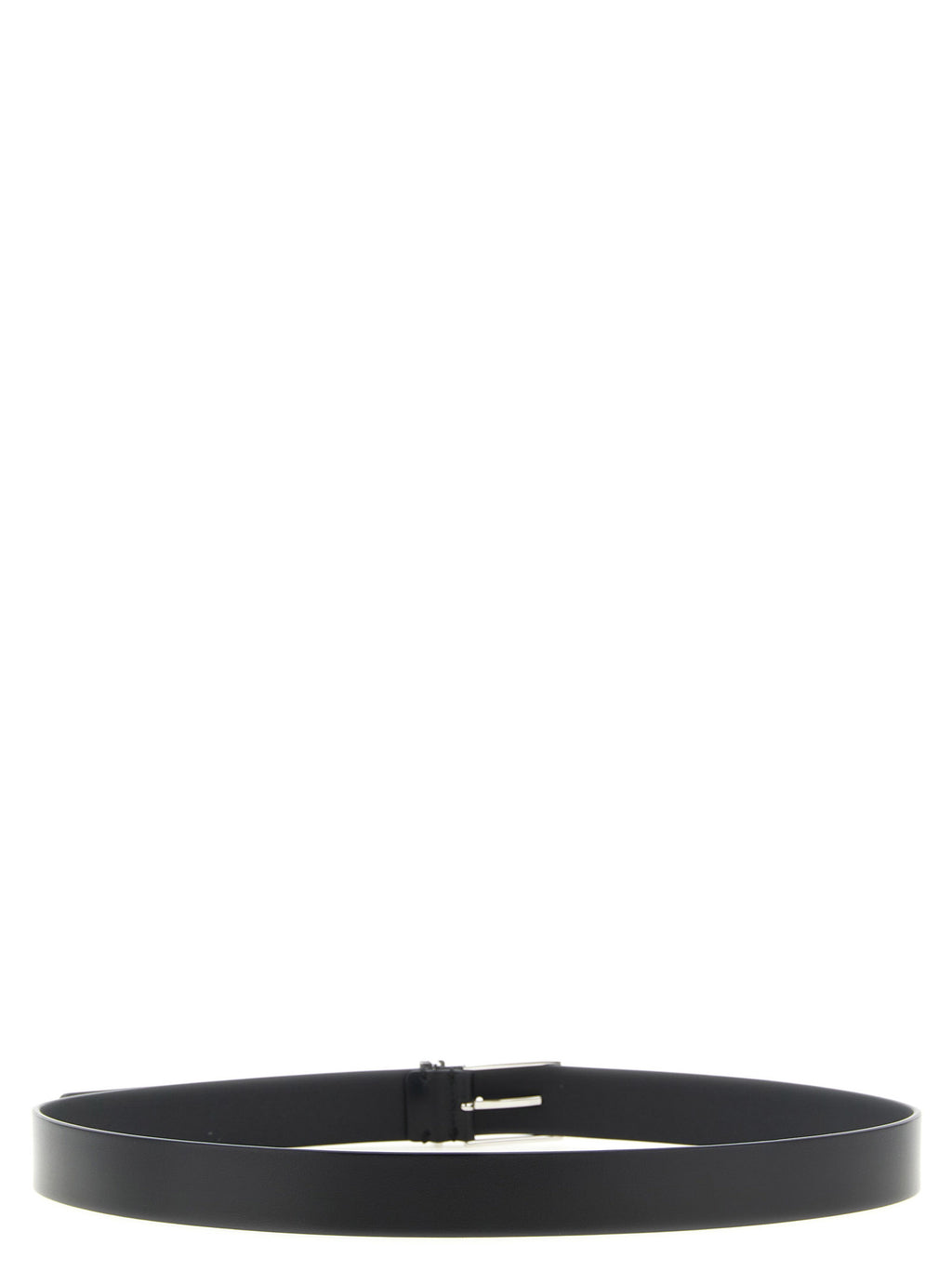 Black Calfskin Thin Belt