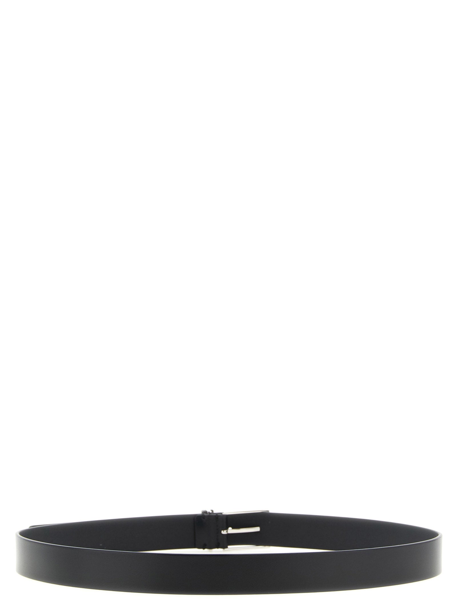Black Calfskin Thin Belt