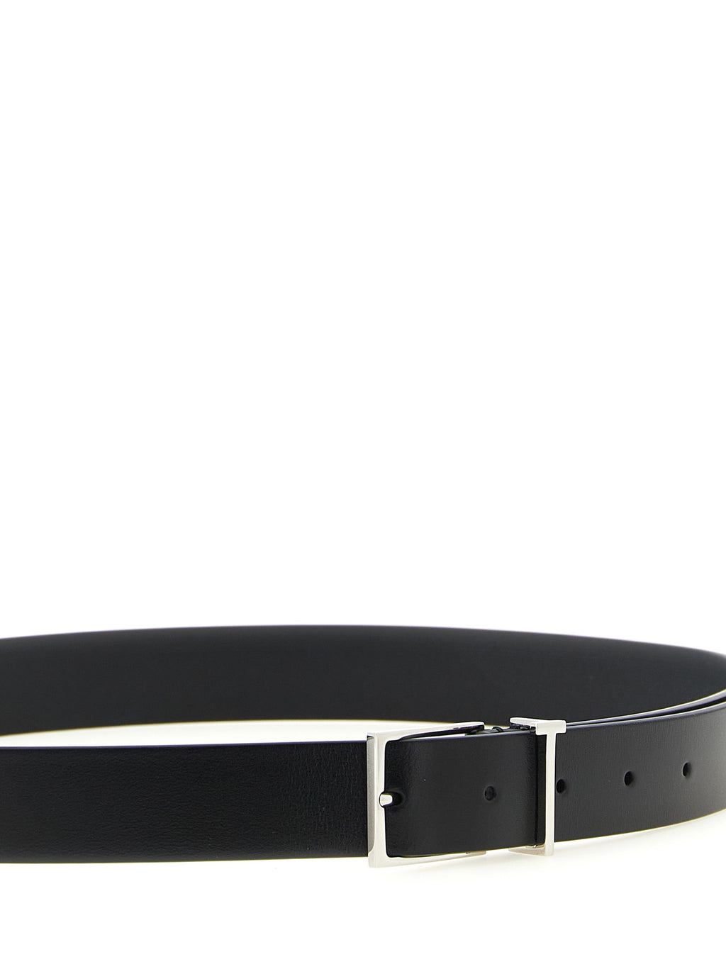 Black Calfskin Thin Belt