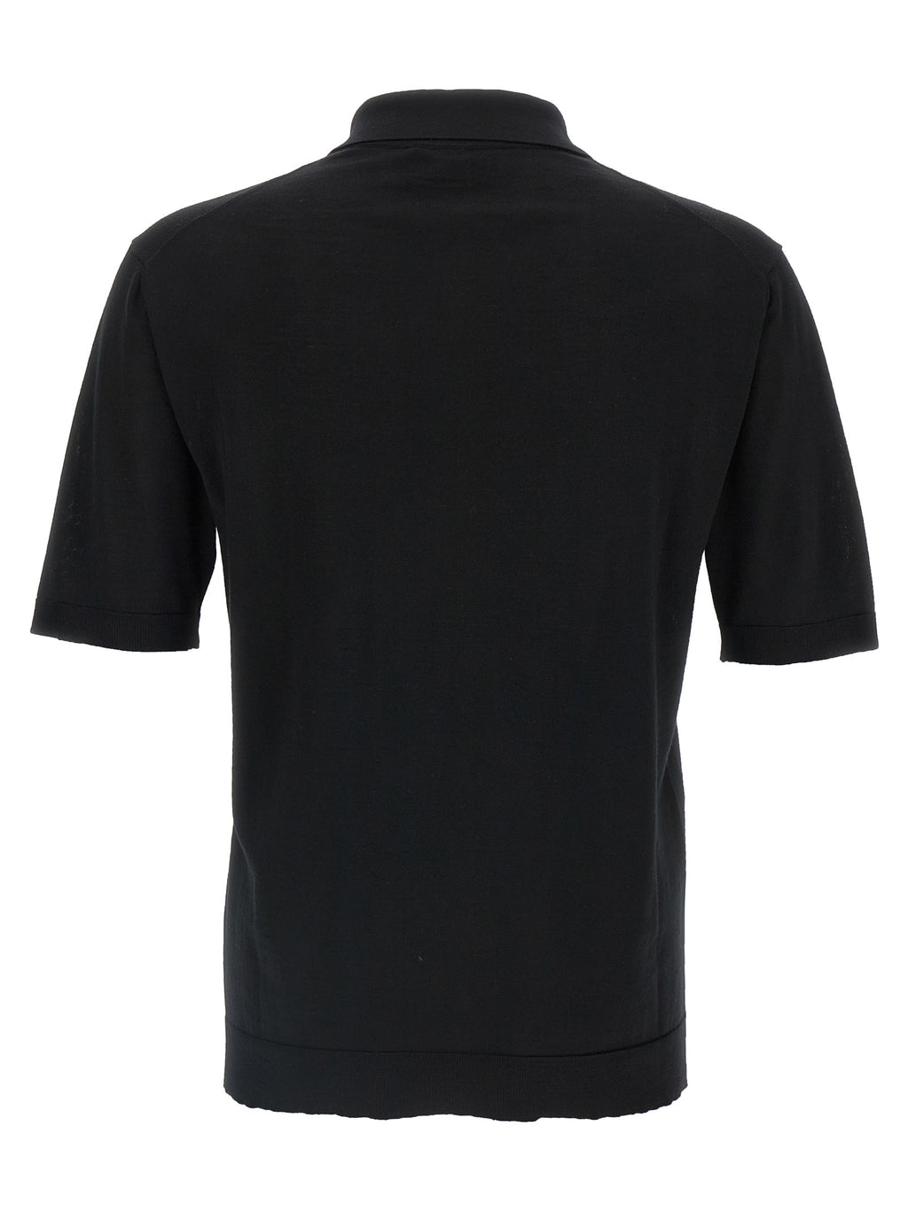 Black Wool Polo Shirt
