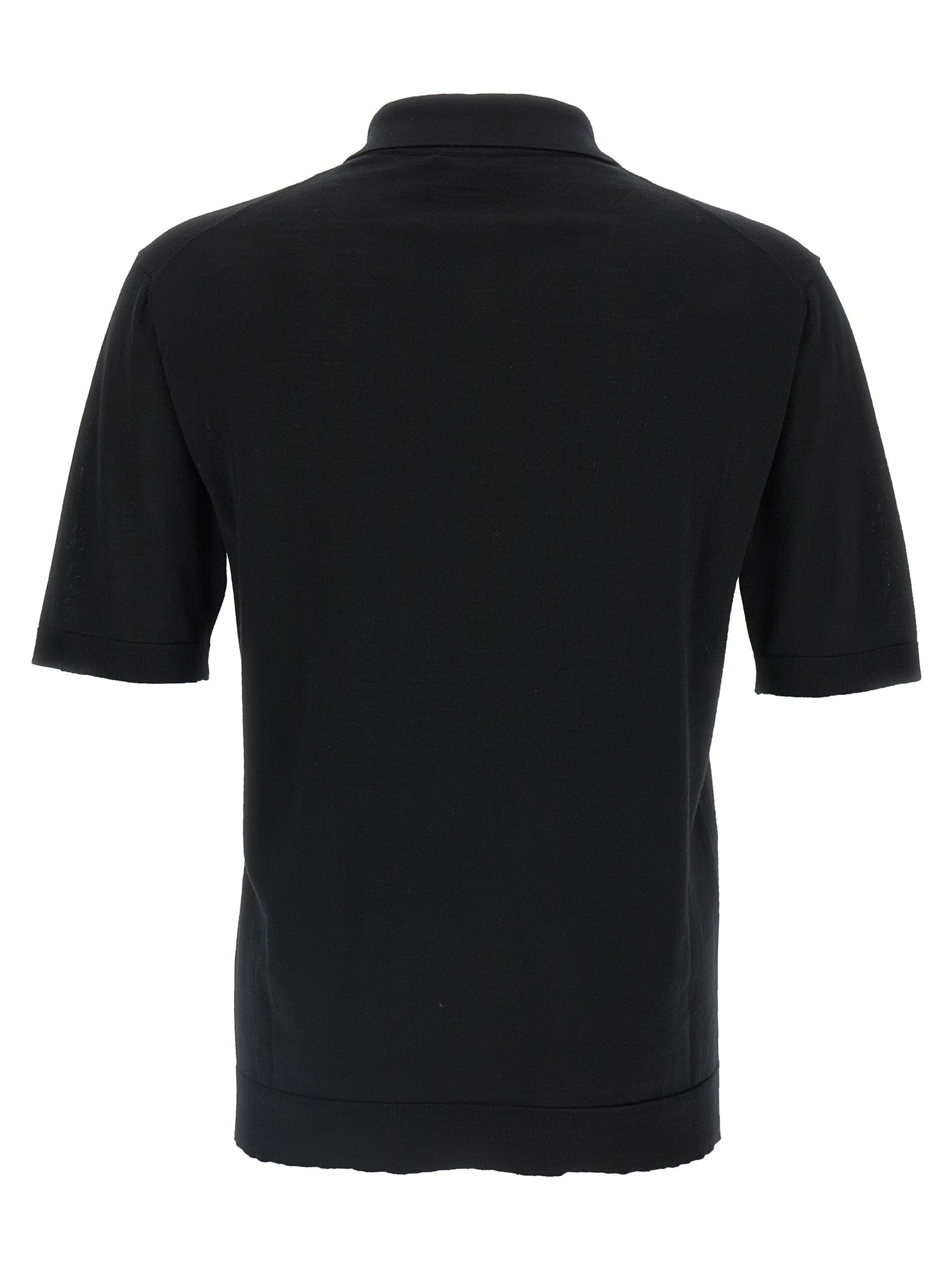 Black Wool Polo Shirt