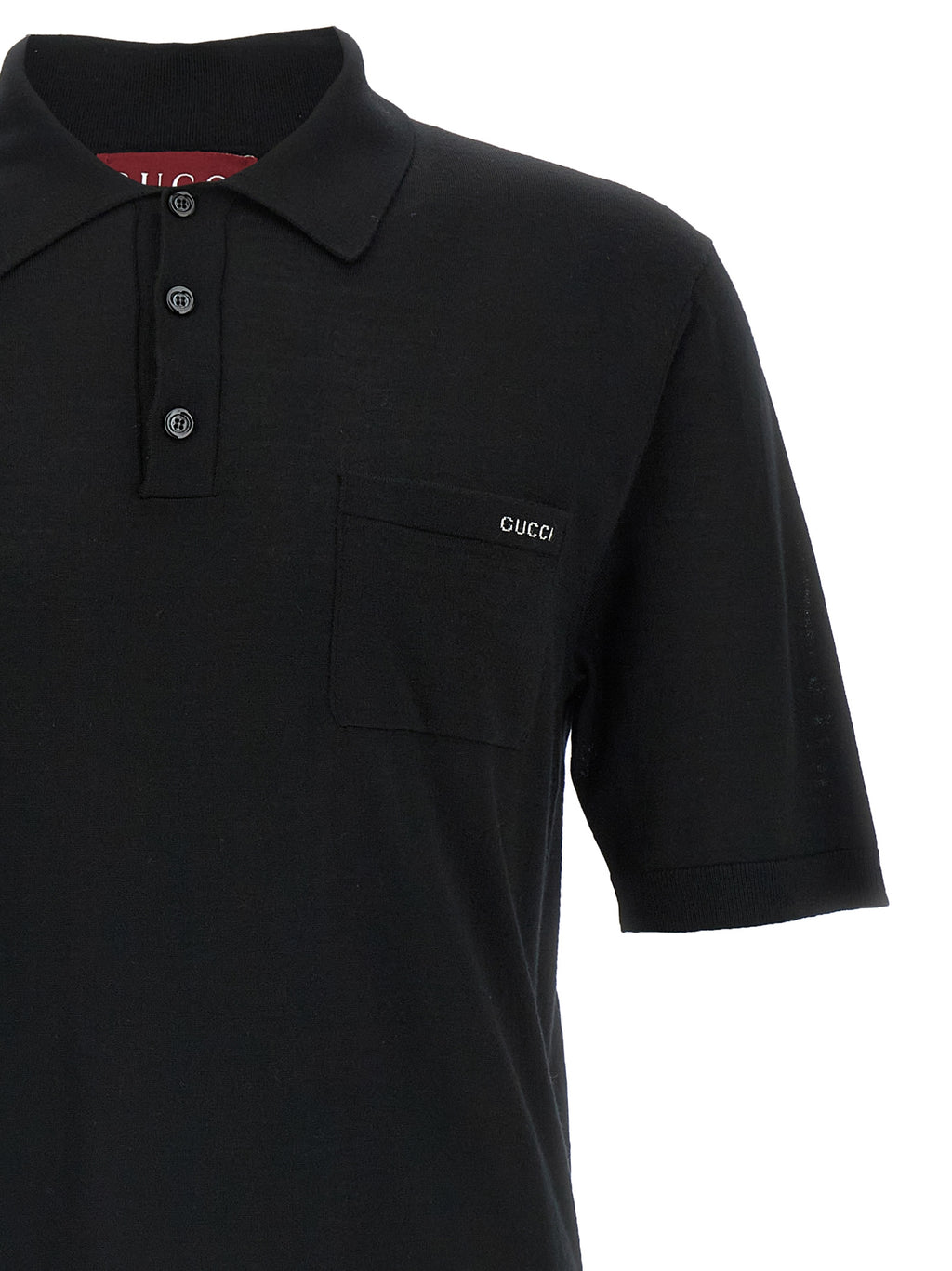 Black Wool Polo Shirt