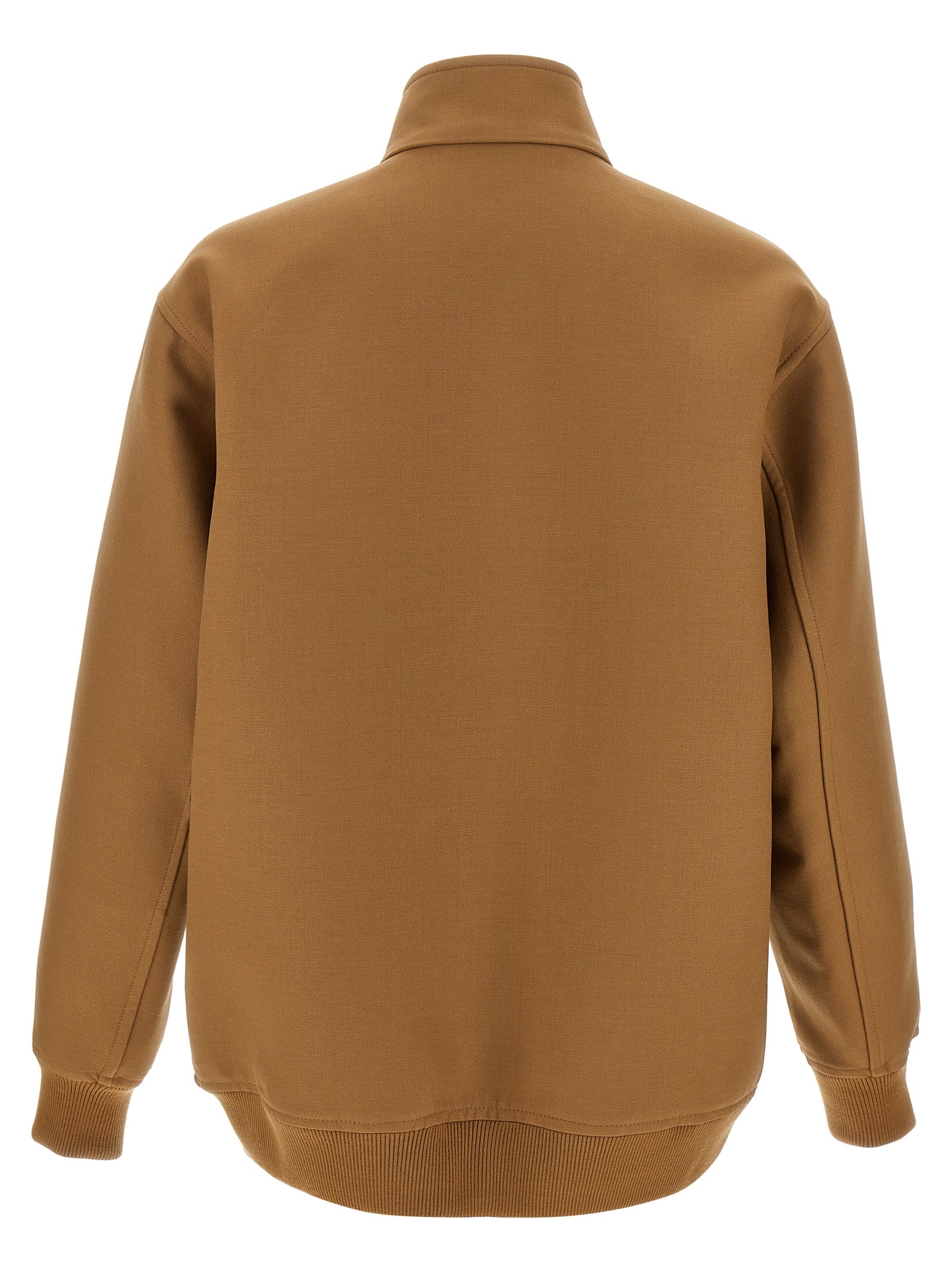 Brown Wool Full-Length Jacket
