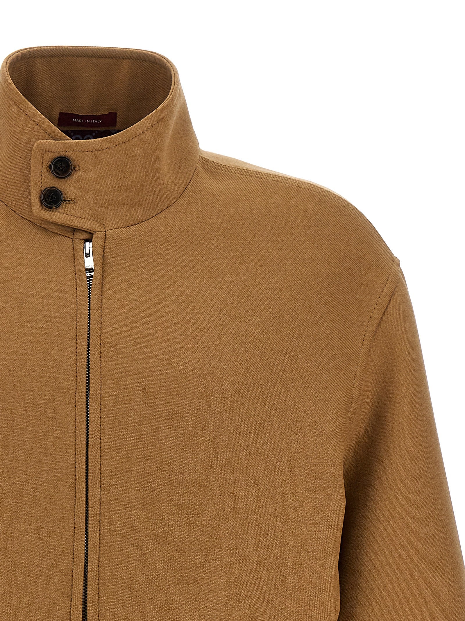 Brown Wool Full-Length Jacket