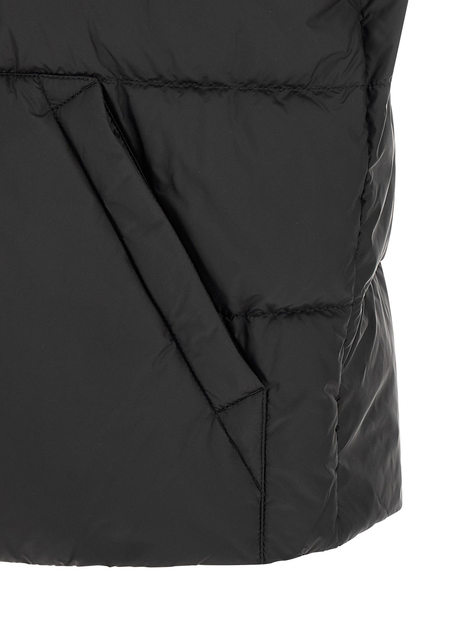 Black Polyamide Sleeveless Jacket