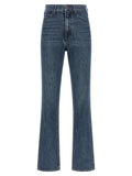 Blue Cotton Flared Jeans