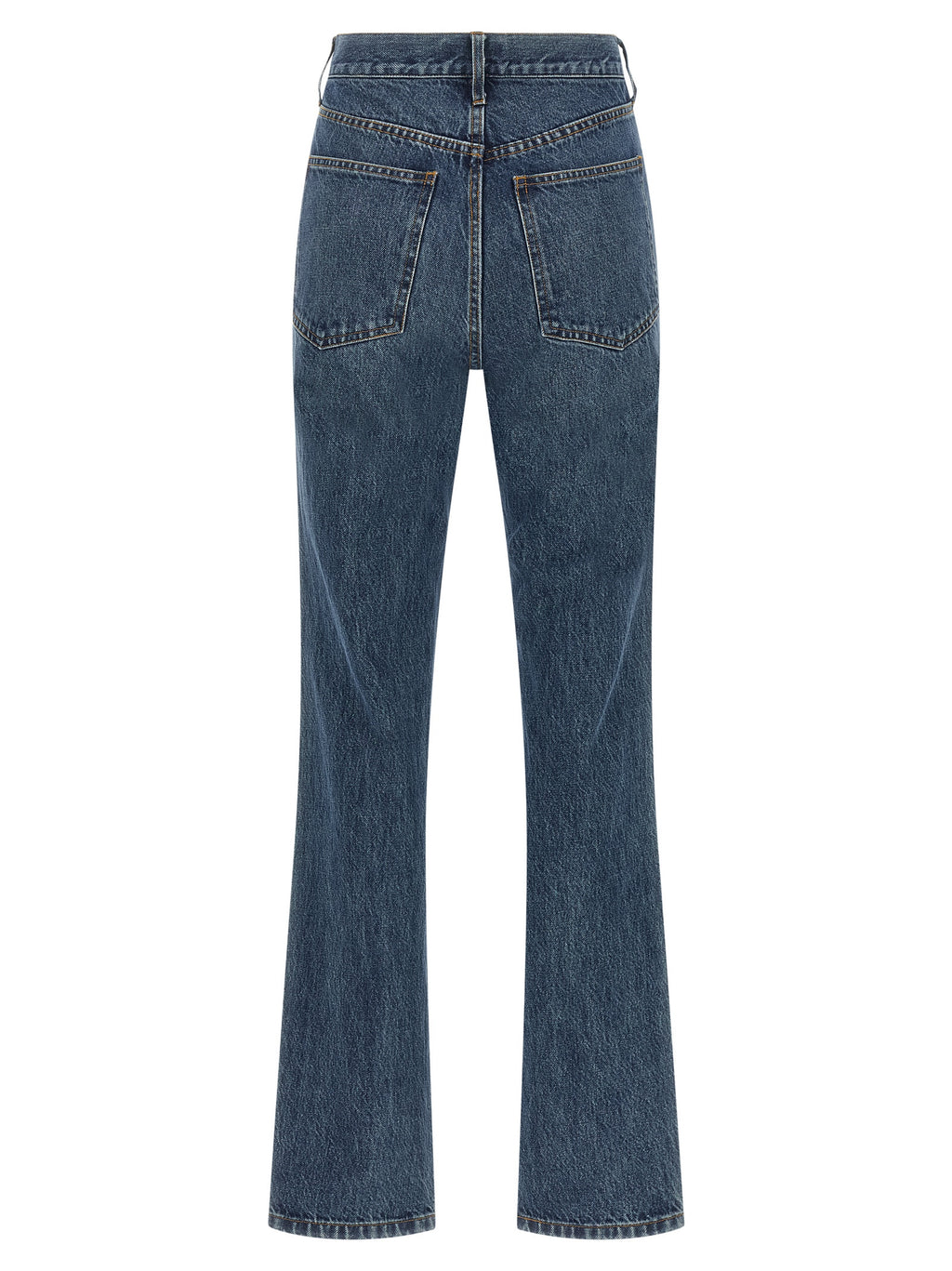 Blue Cotton Flared Jeans