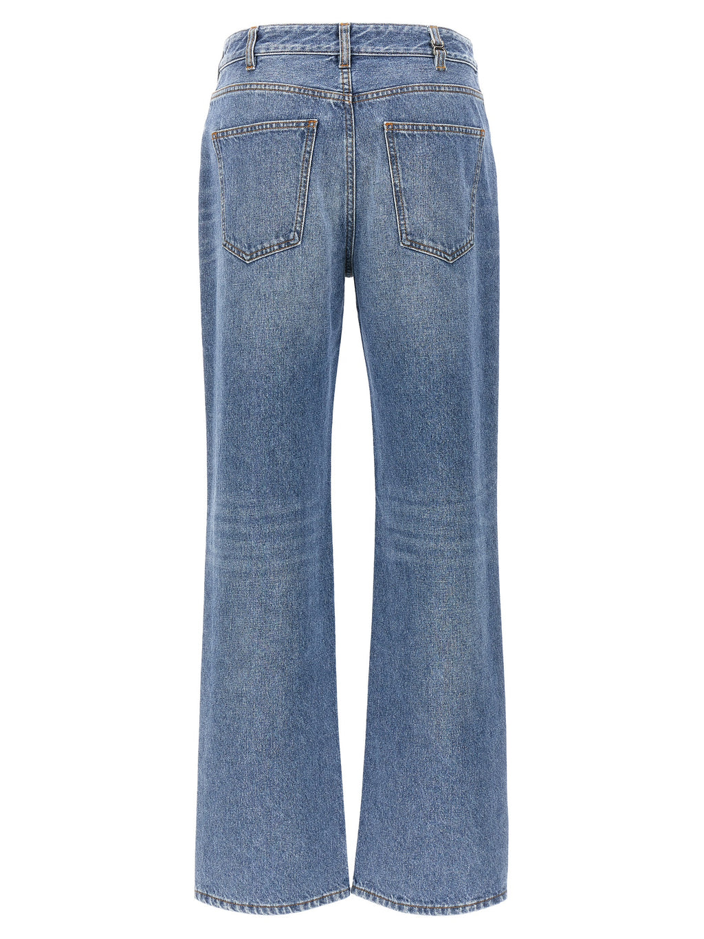 Blue Cotton High-Waisted Jean