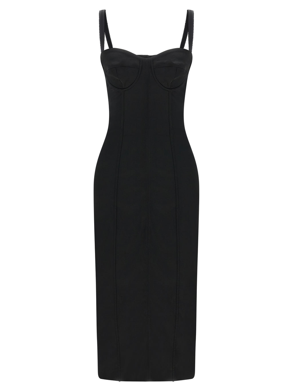 Black Acetate Midi Dress