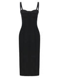 Black Acetate Midi Dress