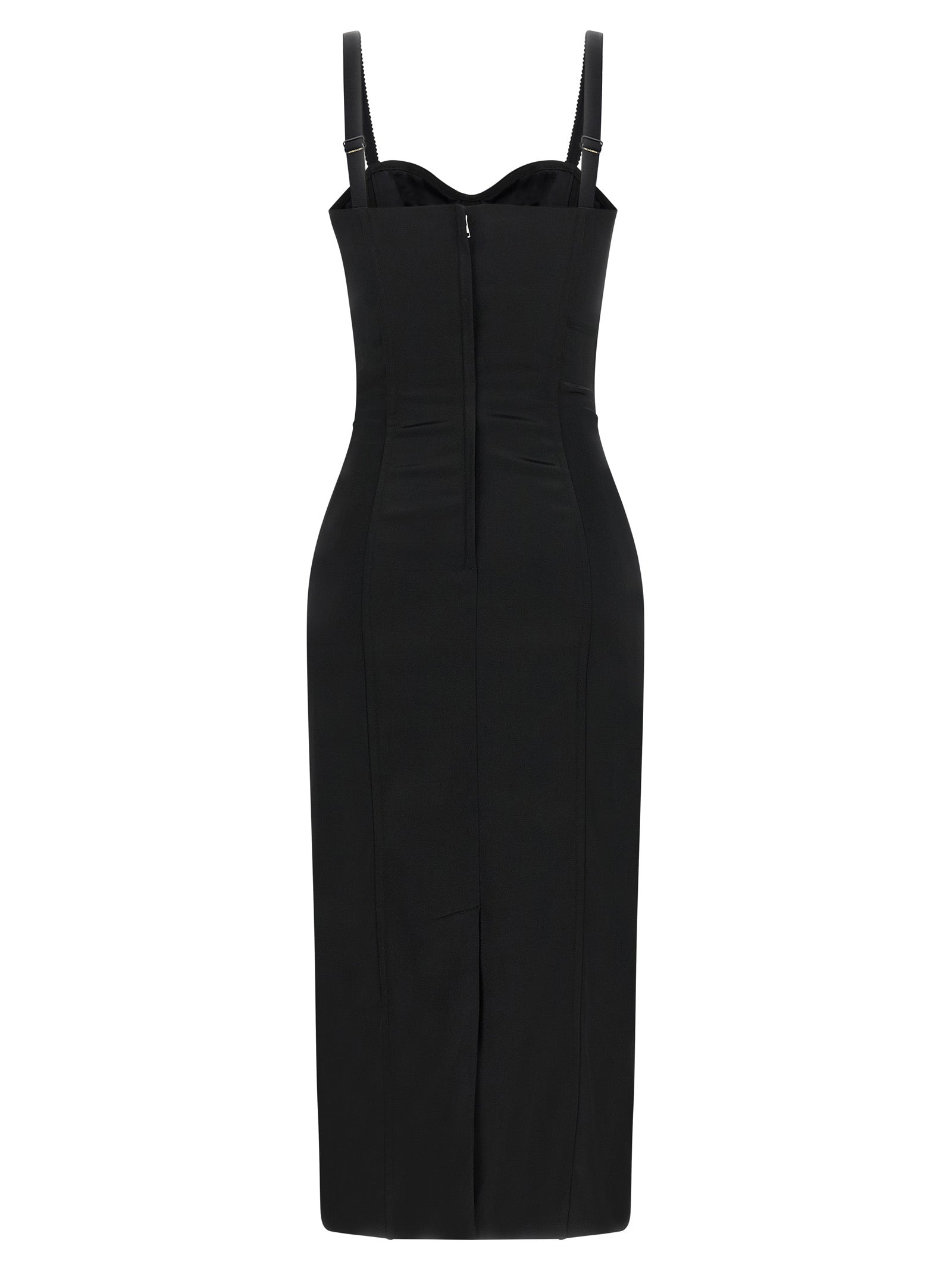 Black Acetate Midi Dress
