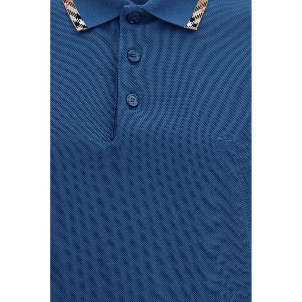 Blue Cotton Polo Shirt