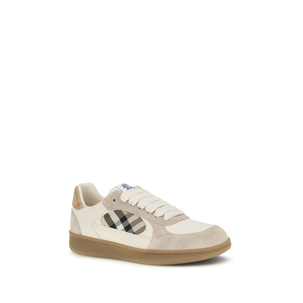 Beige Calf Leather Bos Taurus Low Top Sneakers