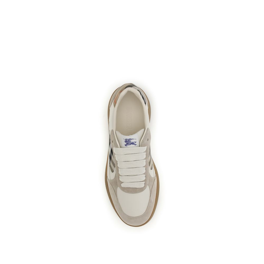 Beige Calf Leather Bos Taurus Low Top Sneakers