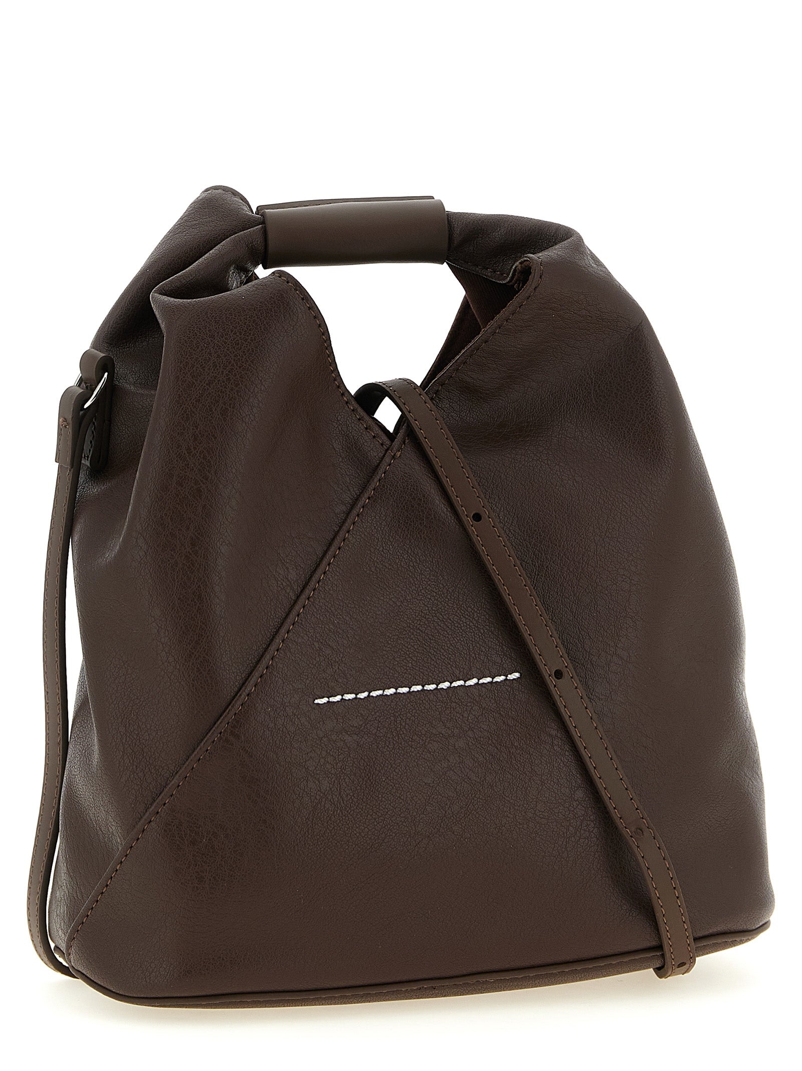Brown Polyethylene Crossbody Bag