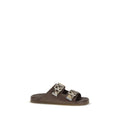 Brown Goatskin Flat Sandals