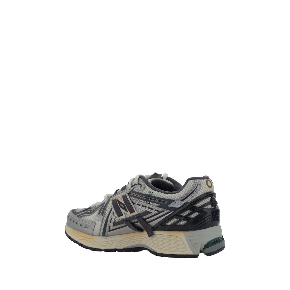 Silver Fabric Athletic Sneakers