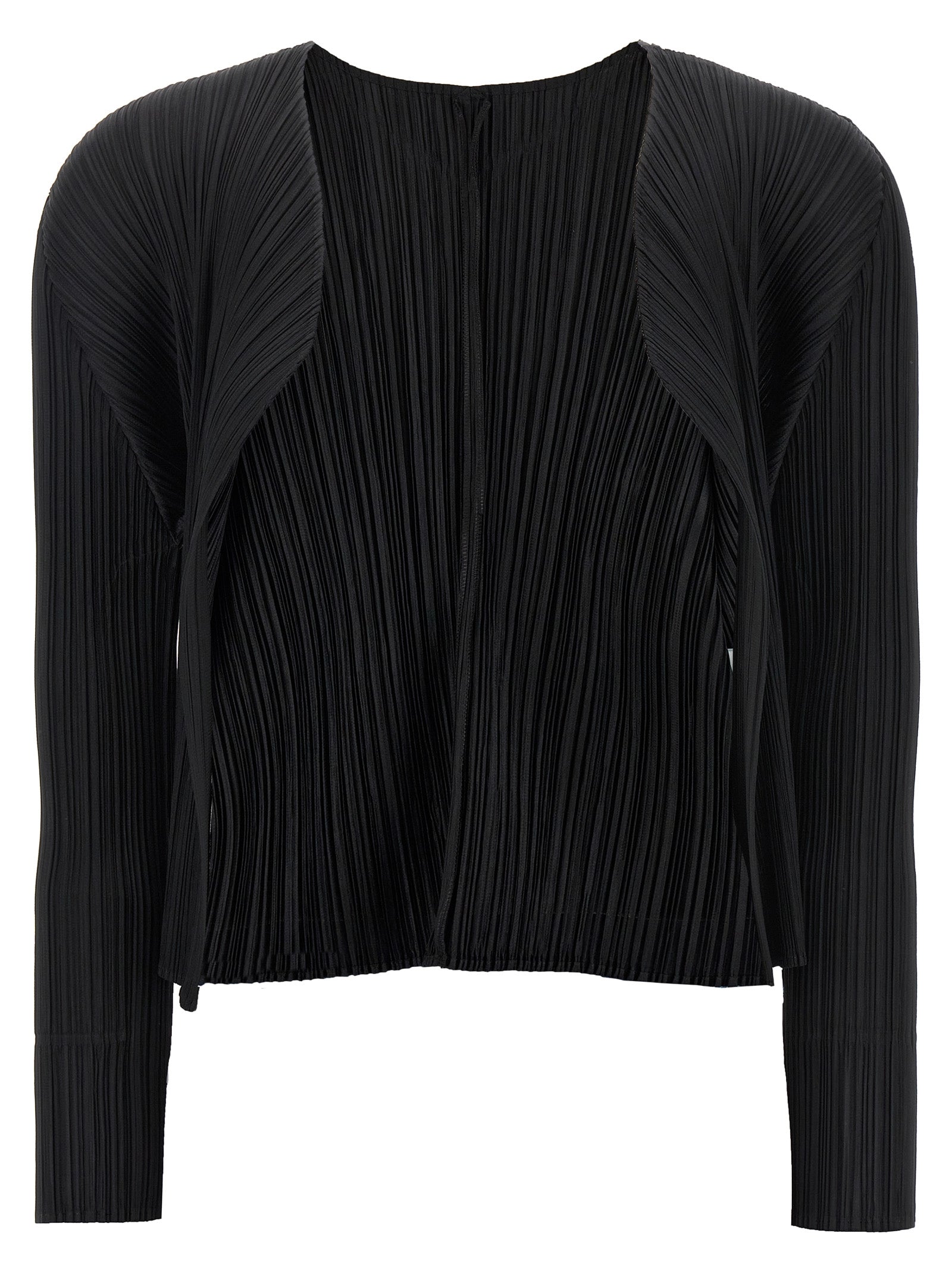 Black Polyester Cardigan
