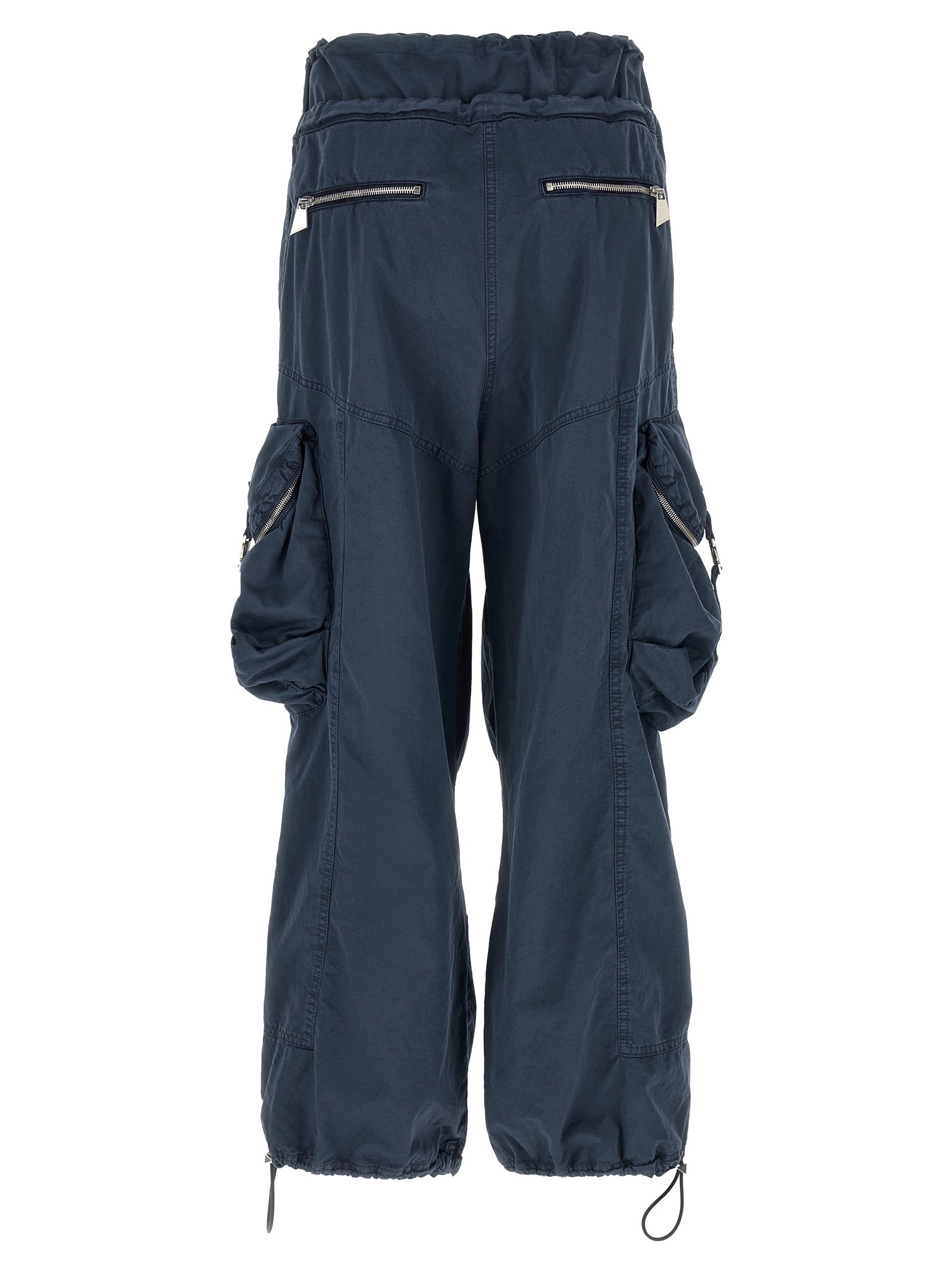 Blue Cotton Cargo Pants