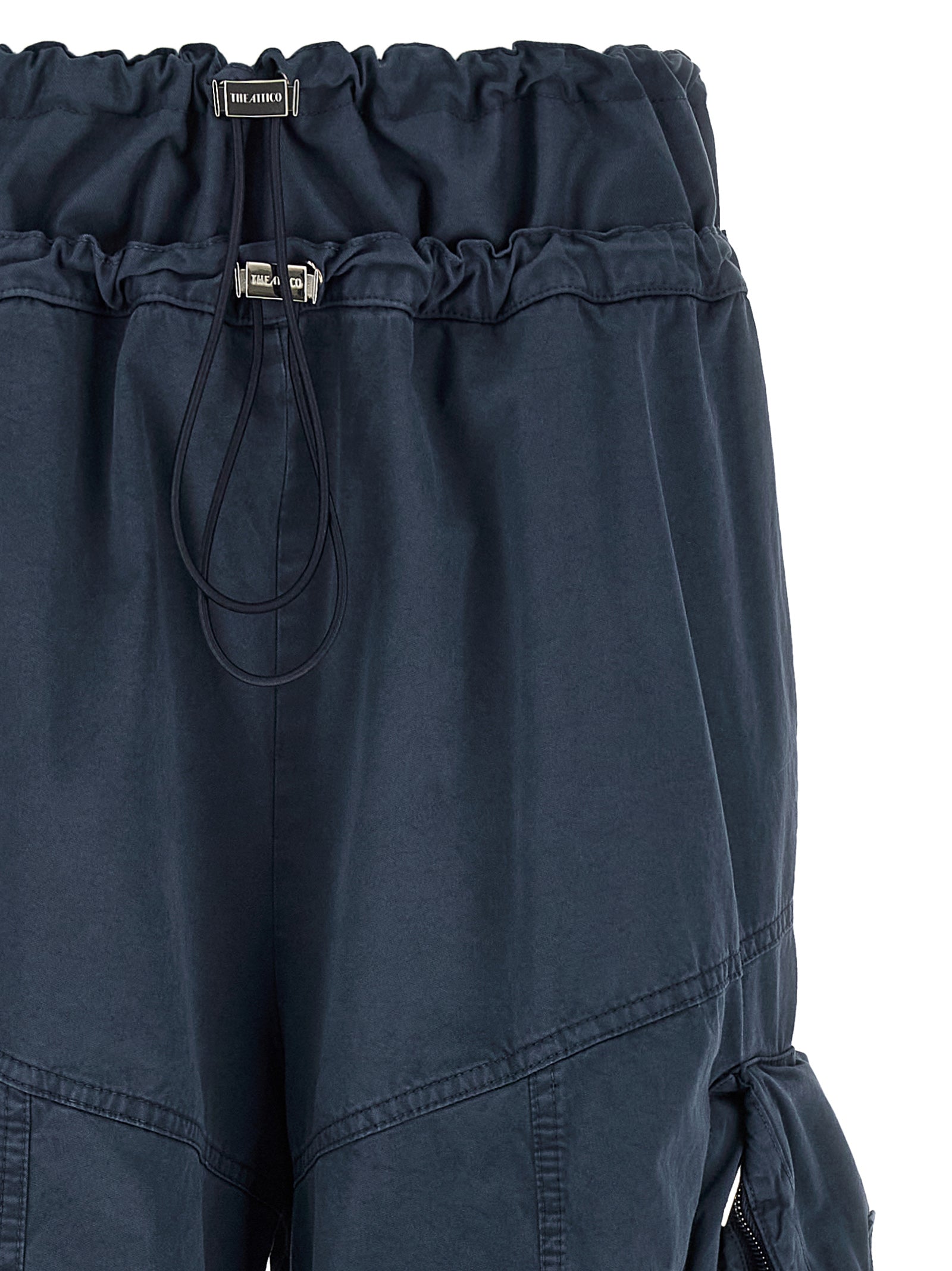 Blue Cotton Cargo Pants