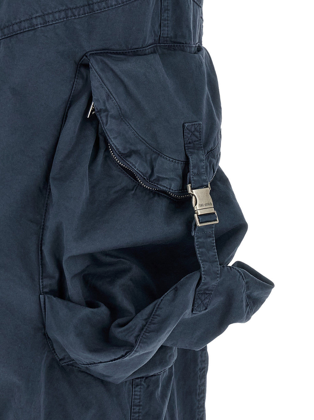 Blue Cotton Cargo Pants