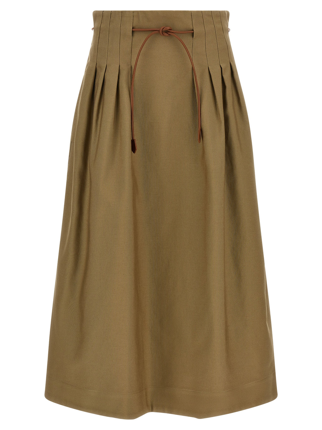 Bicolor Cotton Midi Skirt