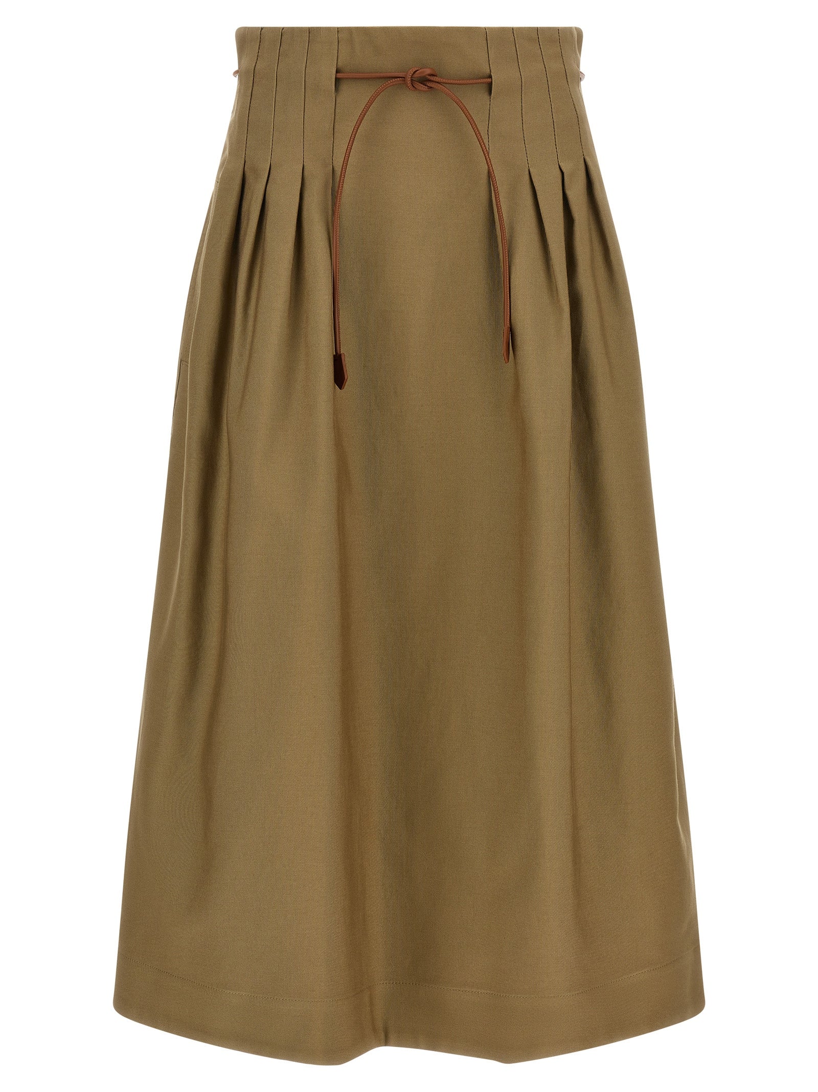 Bicolor Cotton Midi Skirt