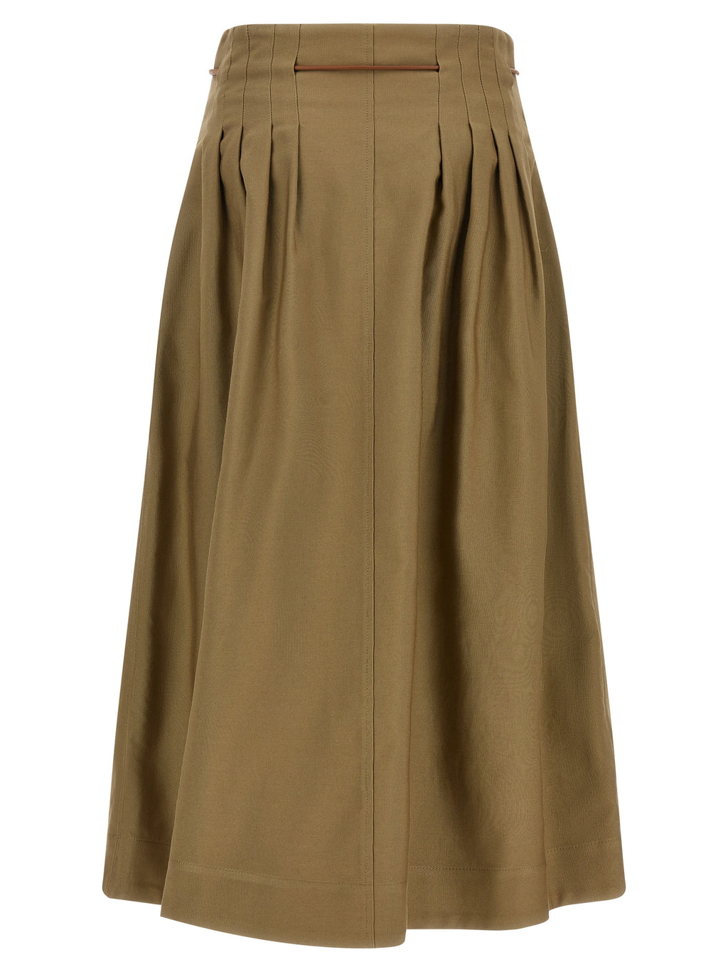 Bicolor Cotton Midi Skirt