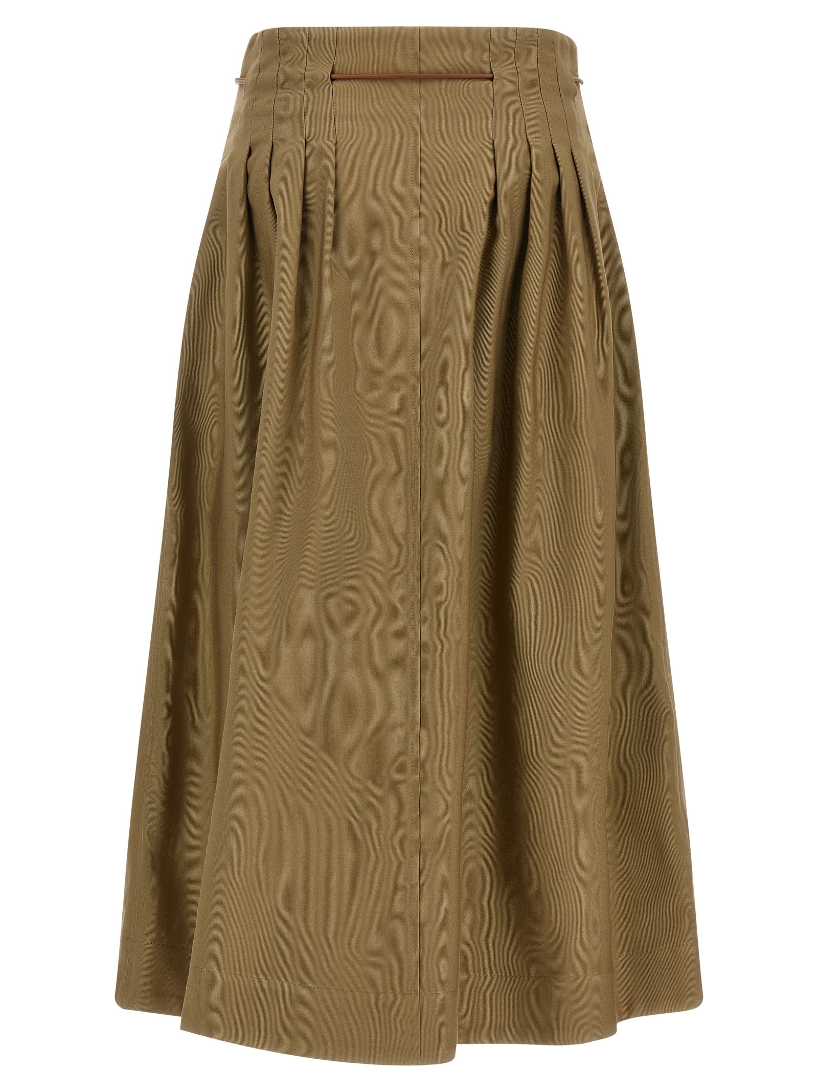 Bicolor Cotton Midi Skirt