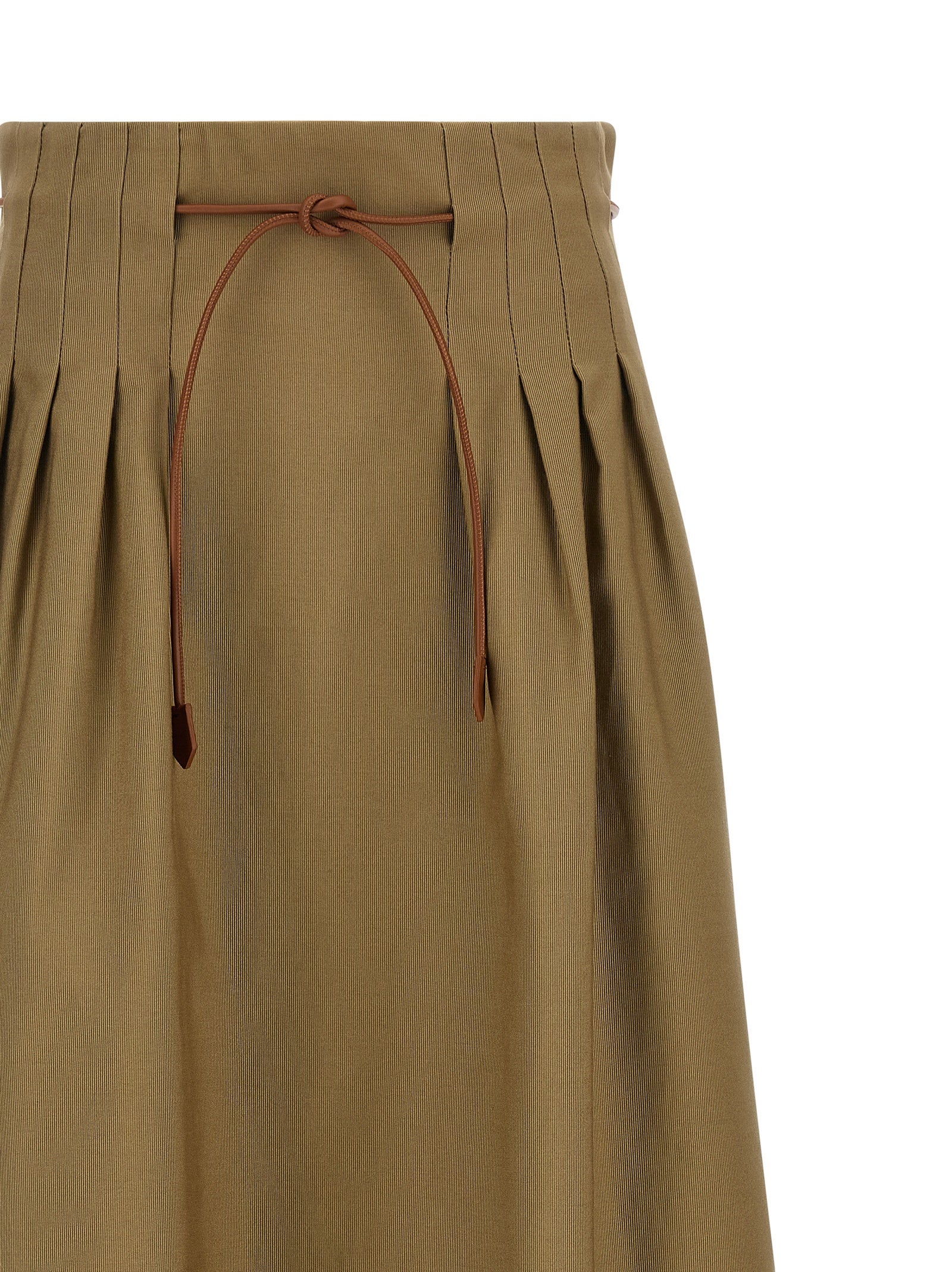 Bicolor Cotton Midi Skirt