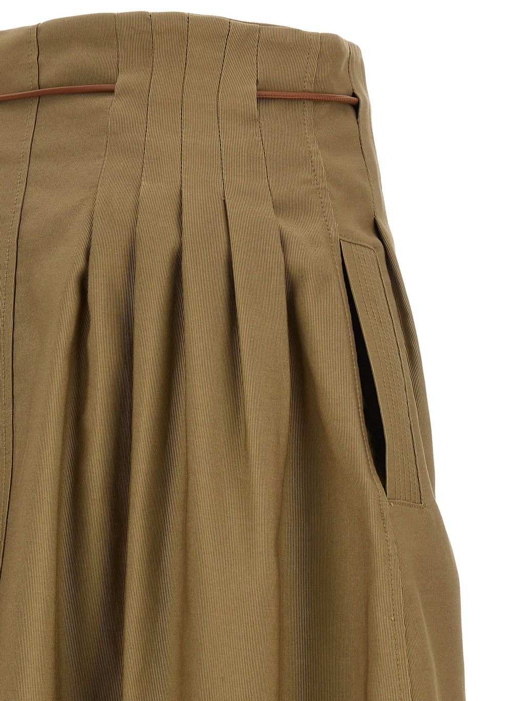 Bicolor Cotton Midi Skirt