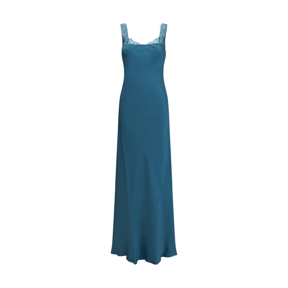 Blue Acetate Casual Dress