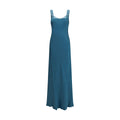 Blue Acetate Casual Dress