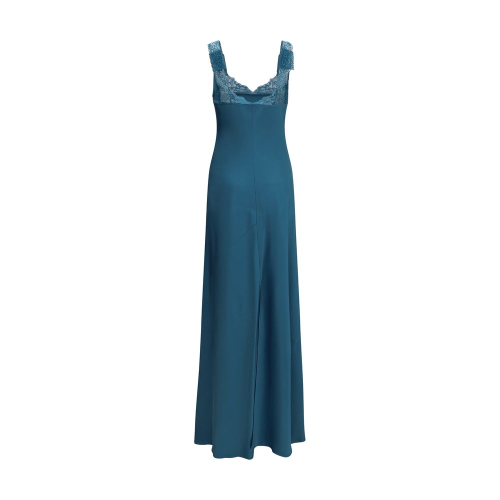 Blue Acetate Casual Dress