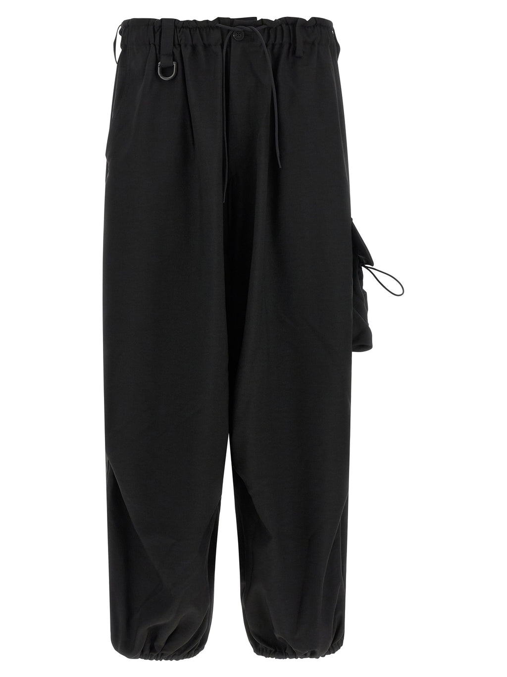 Black Polyester Cargo Pants