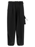 Black Polyester Cargo Pants