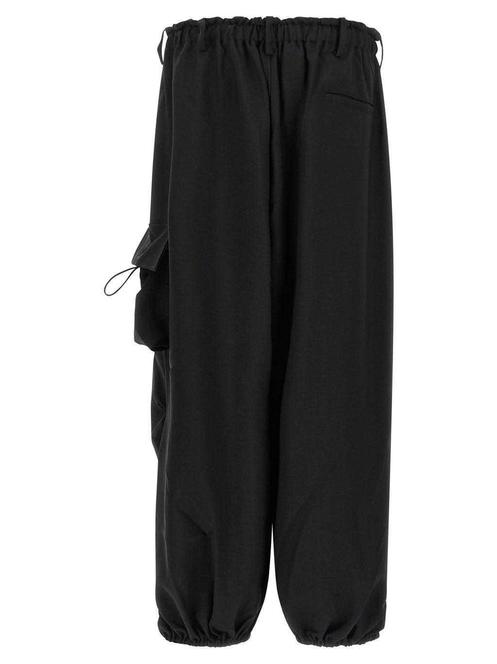 Black Polyester Cargo Pants