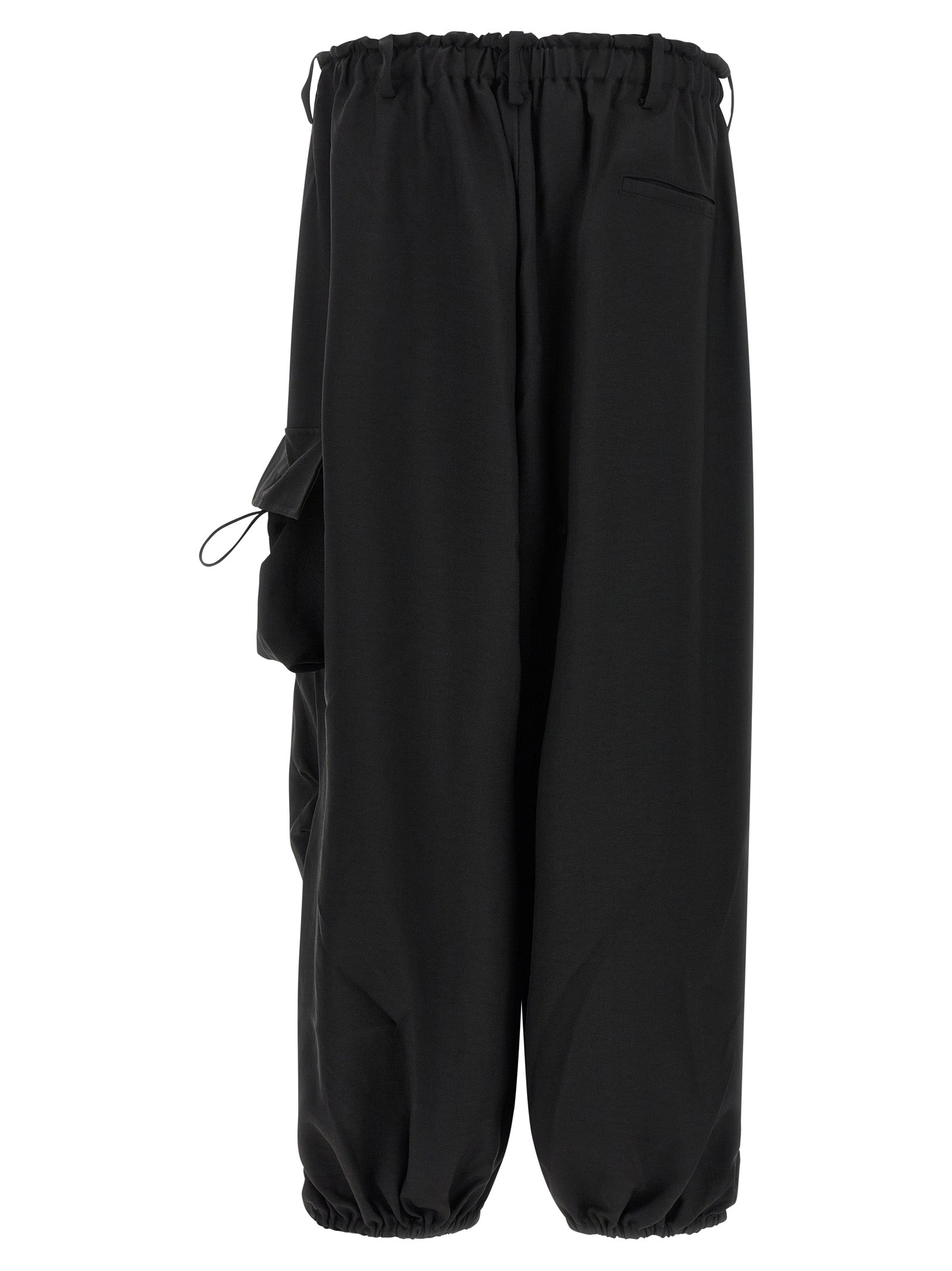Black Polyester Cargo Pants