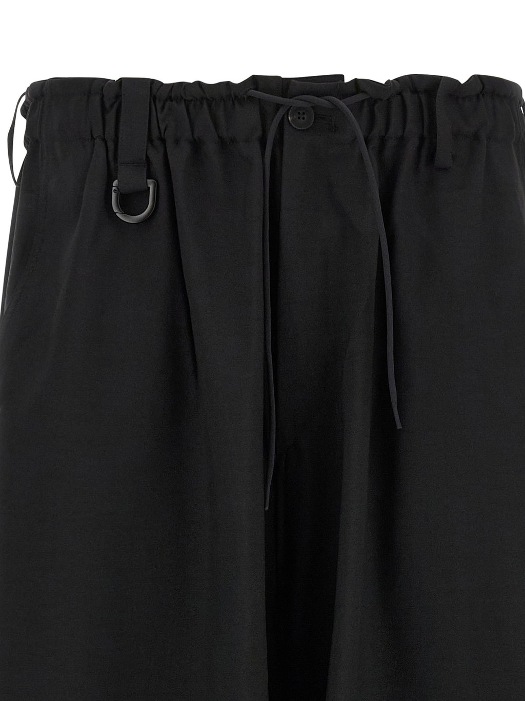 Black Polyester Cargo Pants