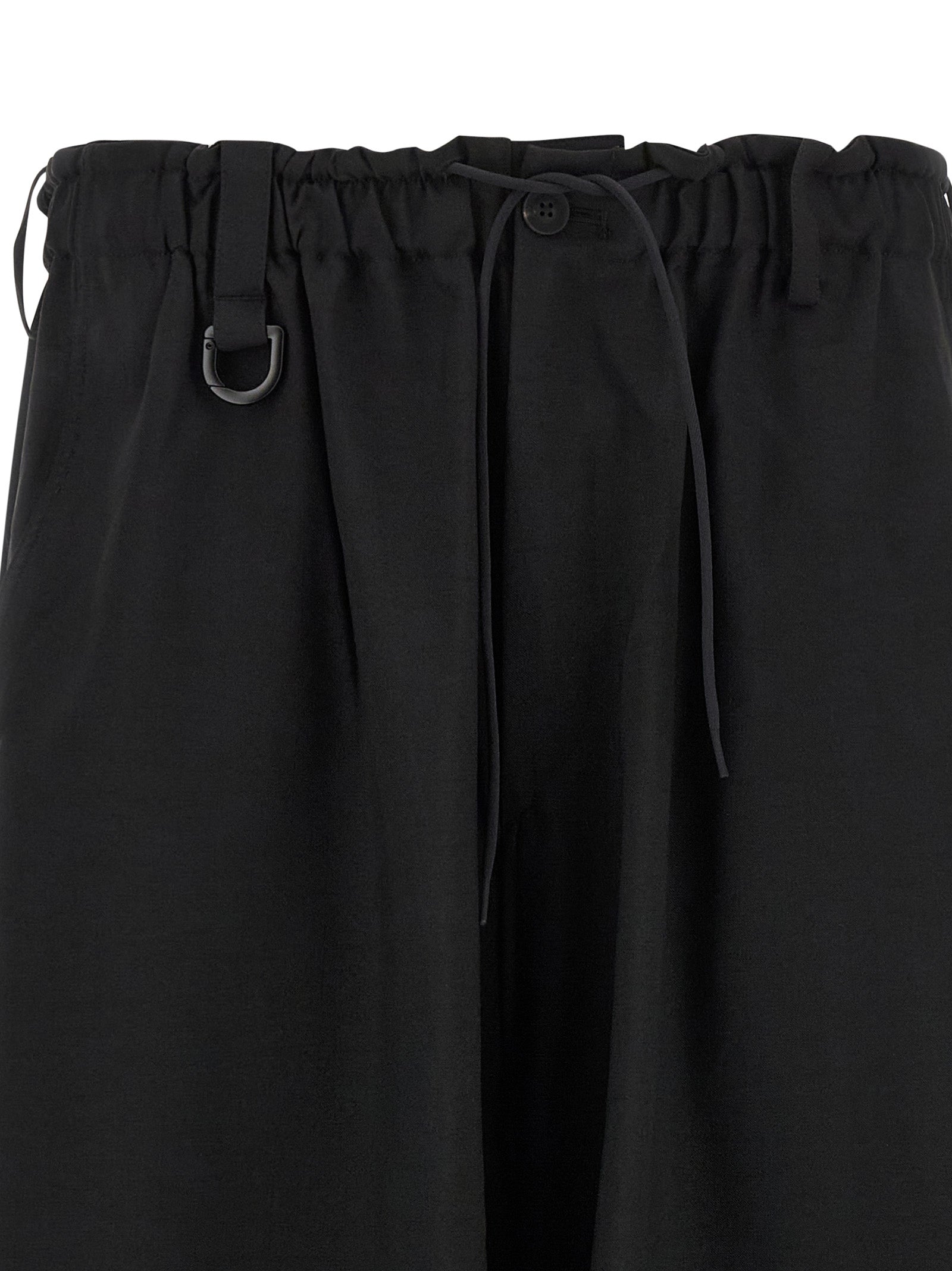 Black Polyester Cargo Pants