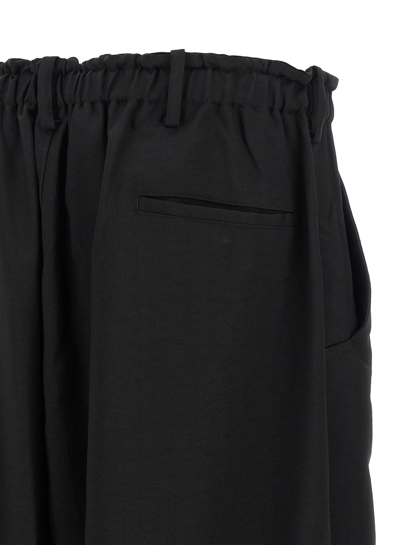 Black Polyester Cargo Pants