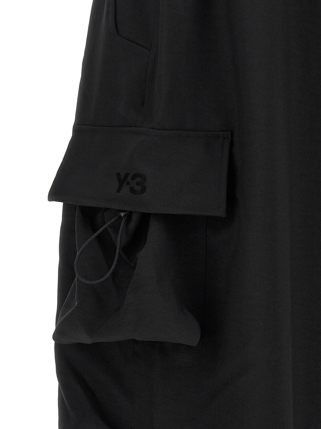 Black Polyester Cargo Pants