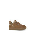 Brown Leather Platform Sneakers