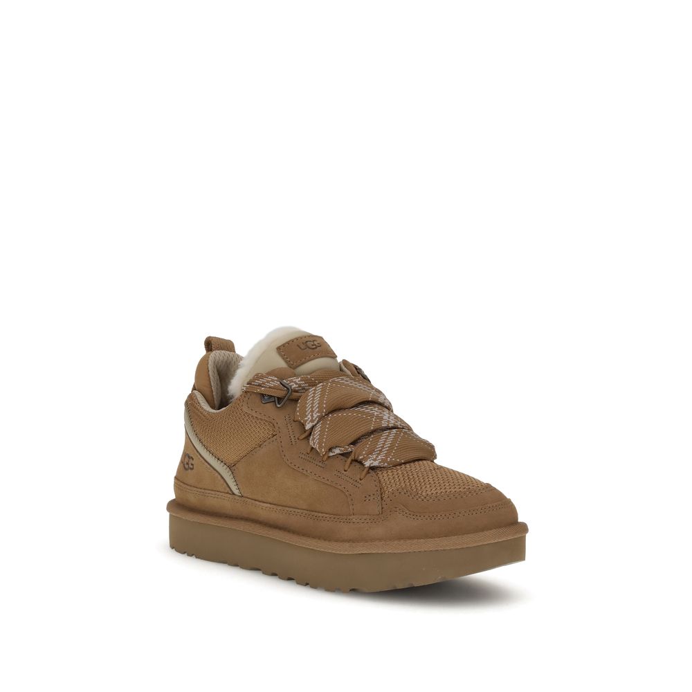 Brown Leather Platform Sneakers