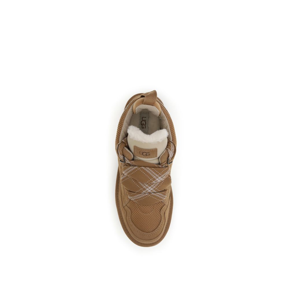 Brown Leather Platform Sneakers